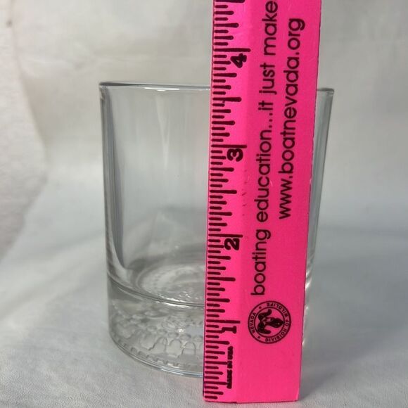 Crown Royal Rocks Glasses 8 Ounces 3 In Round 3 3/4 Inches Tall Stamped Bottom - Picture 7 of 11